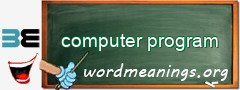 WordMeaning blackboard for computer program